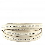 Lederen bal Taupe 10 mm met nikkelvrije kogelketting per 20 cm