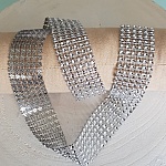 Zilver Strass lint per 0,50 cm.