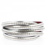 Lederen Spiegelbol Zilver 06 mm met nikkelvrije kogelketting per 20 cm