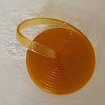 1 meter Pvc plat koord 5,8 x 1,9 mm Donkergeel doorschijnend