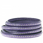 Lederen kogel Violet 06 mm met nikkelvrije kogelketting per 20 cm