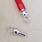 Zilveren sluiting voor hol Pvc-koord 5 mm