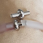 Zilveren sluiting voor hol Pvc-koord 6,5 mm