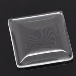 Cabochon vierkant 25 x 25 mm in helder braamglas N°28