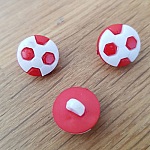 Fancy button voor kinderen voetbal N°06 rood