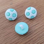 Fancy turquoise voetbal button voor kinderen N°10