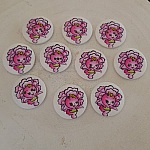 Houten knop bloemen 30 mm N°02 x 10 stuks