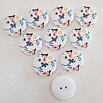 Houten knop bloemen 30 mm N°04 x 10 stuks