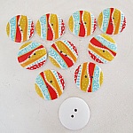 Houten knop bloemen 30 mm N°05 x 10 stuks