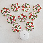 Houten knop bloemen 30 mm N°06 x 10 stuks