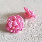Button fantasie, kinderen, baby's Bloemenpatroon N°02-06 Roze