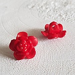 Fantasieknoopjes voor kinderen en baby's Bloemmotief N°03-03 Rood