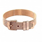 Roestvrij stalen armband 10 mm roze goud