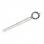 3 boekenleggers liniaal cabochon 20 mm N°02 Verouderd Zilver