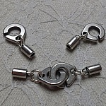 Ronde lederen handboei sluiting 3 mm in Zamac