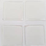 4 Zelfklevende Hars Cabochons 20 x 20 mm Transparant