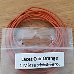 1 meter Glad leren rond koord Oranje 1 mm