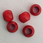 5 Houten Kralen Rond 14/11 mm Rood