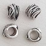 Zilveren buis kraal N°06