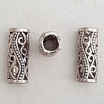 Zilveren buis kraal N°16