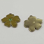 Geëmailleerde metalen bloem 25 mm Khaki