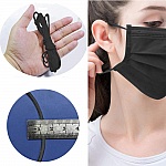 Elastisch masker Polyester rond 2,5 mm Zwart