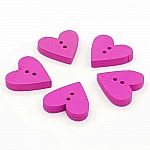Paarse hart knop N°01-01