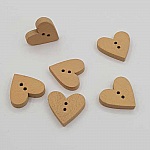 Houten hart knop beige N°01-06