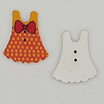 Houten knoopjes roze jurk N°01-02