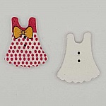 Witte jurk met houten knopen N°01-03