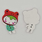 Houten knoop meisje N°01-04