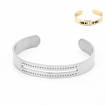 Roestvrij staal 10 mm half open Manchet Armband N°07