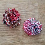 Gerafelde stoffen bloem nr. 12