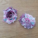 Gerafelde stoffen bloem nr. 61