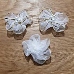 Set van 3 kleurrijke bloemen Organza Stoffen Wit