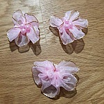 Set van 3 gekleurde bloemen Organza Stoffen Licht Paars