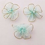 Set van 3 kleurrijke bloemen Organza Stoffen Sky