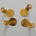 20 Oorbelhouders Clips Plateau 15 mm Goud