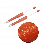 Decoratieve Kraal Pen Bruin Oranje Glitter om aan te passen x 1 stuk
