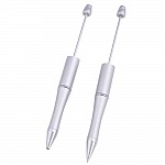 Zilvergrijze kraaldecoratiepen voor maatwerk x 1 stuk