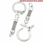 Zilveren metalen sleutelhanger 6,2 cm