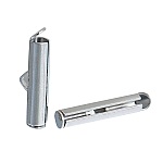 2 koperen buis sluitingen, zilver mat, 20x6mm-845 