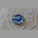 glas cabochon rond 12mm blauwe bloem 034 