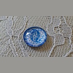 glas cabochon rond 12mm blauwe bloem 018 