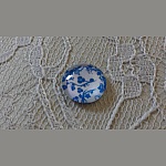 glas cabochon rond 12mm blauwe bloem 011 