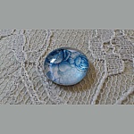 glas cabochon rond 12mm blauwe bloem 010 