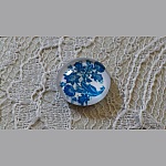 glas cabochon rond 12mm blauwe bloem 004 