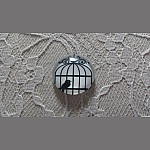 cabochon rond glas 10mm vogels 007 