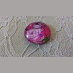 glazen cabochon rond 20mm bloem 01-034 