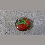 glazen cabochon rond 25mm bloem 01-045 